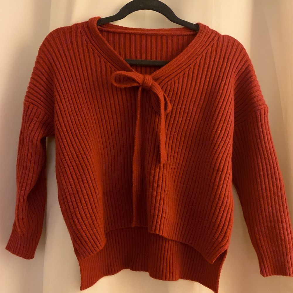 Brick-red Ribbon Knit